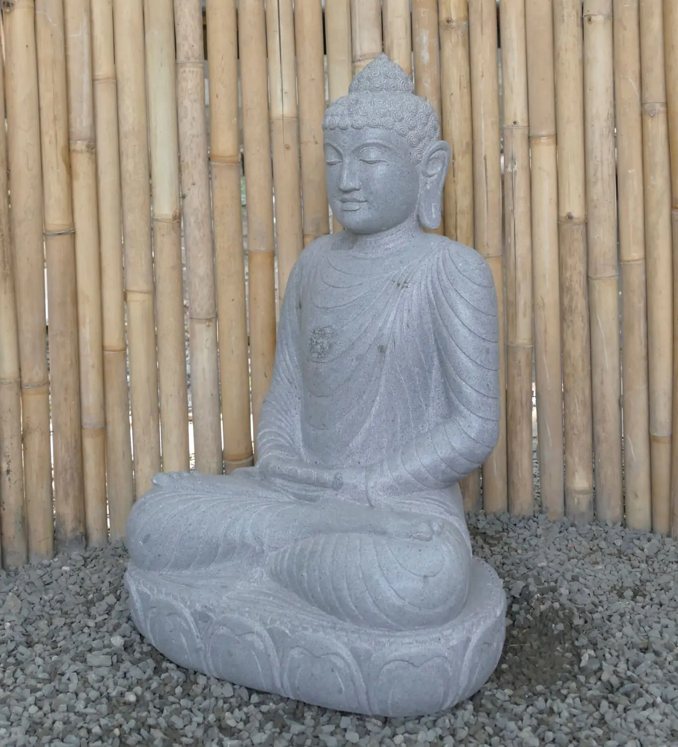  Product image 2 of the product “Seated Buddha made of Riverstone in Dhyana position - gesture of meditation, H. 81cm. ”
